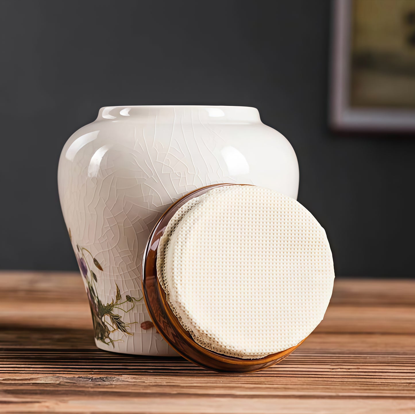 Ice Crack Porcelain Tea Jar Coffee Jar