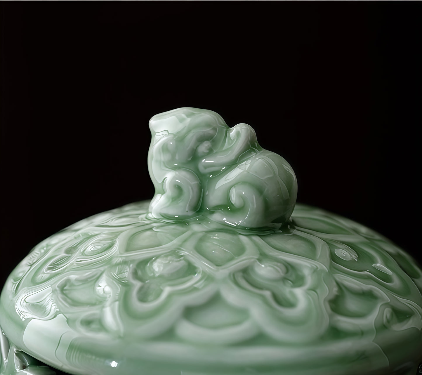 Celadon Pixiu Three-Foot Incense Burner