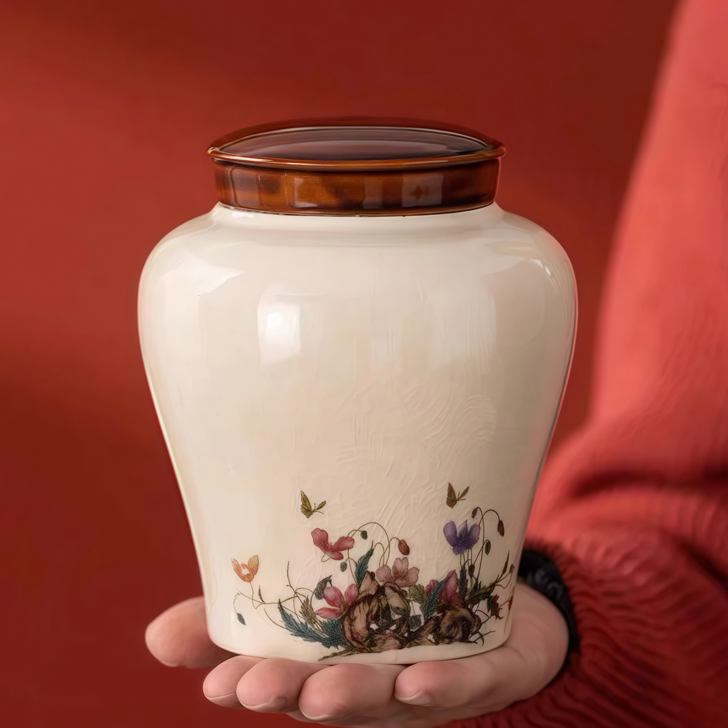 Ice Crack Porcelain Tea Jar Coffee Jar