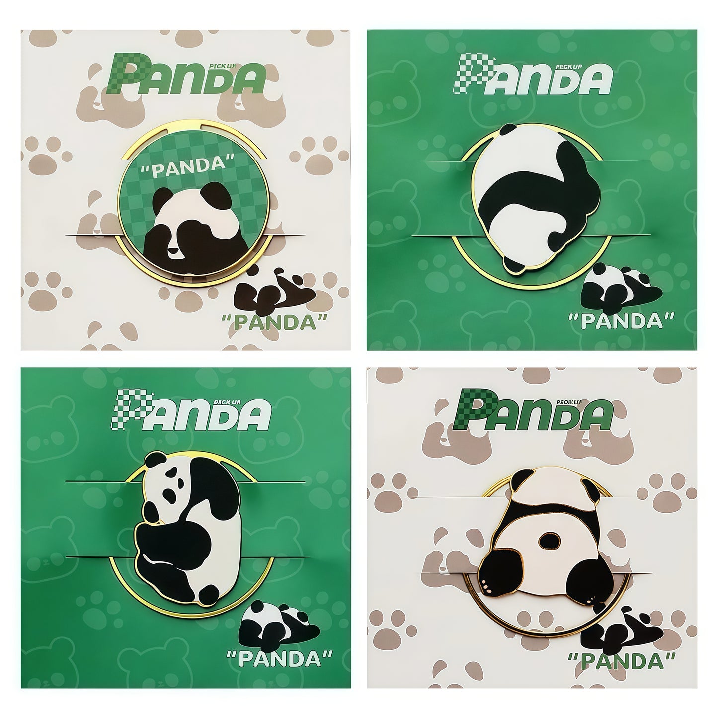 Cute Metal Panda Bookmark Set